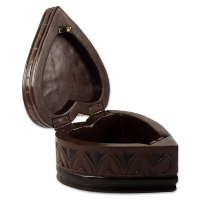 Alternate image for Ghanaian Hand Carved Heart Shaped Jewelry Box Heart of Africa