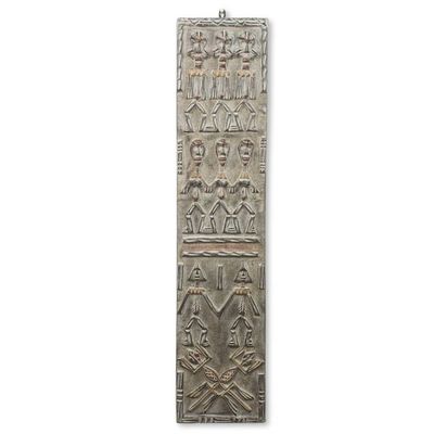 Alternate image for Handcrafted Calabash and Wood Wall Relief Panel from Ghana Kandem Dogon Board