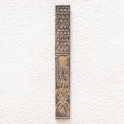 Primary image for Dogon Board Mahogany Relief Panel Carved and Painted by Hand Unity Dogon Board