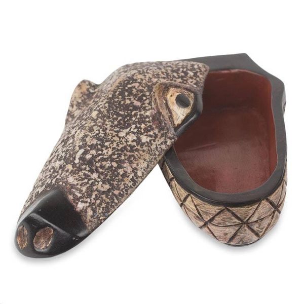 Alternate image for Hand Carved Wood Crocodile Head Decorative Box Crocodile Jewels