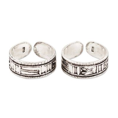 Alternate image for Hand Crafted Sterling Silver Toe Rings Pair First Choice