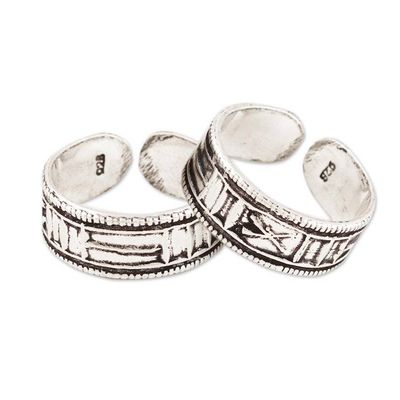Alternate image for Hand Crafted Sterling Silver Toe Rings Pair First Choice