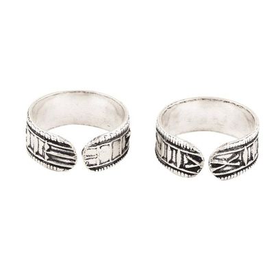 Alternate image for Hand Crafted Sterling Silver Toe Rings Pair First Choice