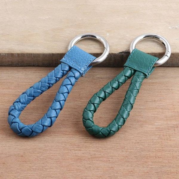 Alternate image for Braided Leather Key Fobs Pair Trendy Duo