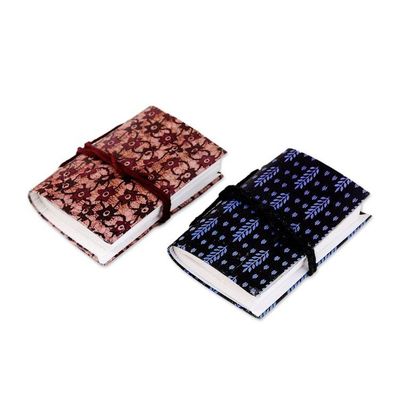 Alternate image for Set of 2 Handmade Paper Mini Journals from India Natures Delight