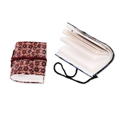 Alternate image for Set of 2 Handmade Paper Mini Journals from India Natures Delight