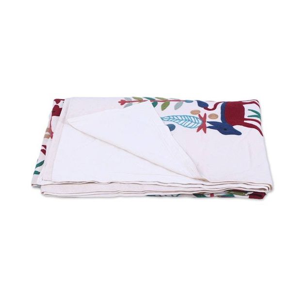 Alternate image for Animal Themed Twin Bedspread Hand Woven in India Jungle Frolic