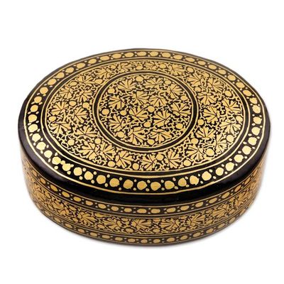 Alternate image for Exquisite Black and Gold Decorative Box Kashmir Opulence