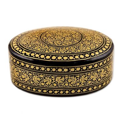 Alternate image for Exquisite Black and Gold Decorative Box Kashmir Opulence