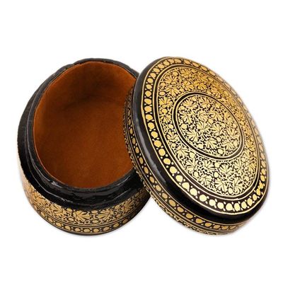 Alternate image for Exquisite Black and Gold Decorative Box Kashmir Opulence