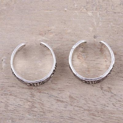 Alternate image for Sterling Silver Swimming Turtles Pair of Toe Rings Happy Turtles