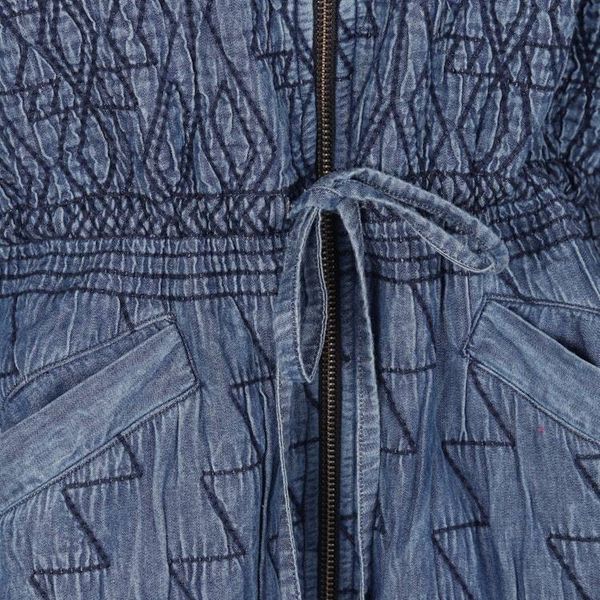 Alternate image for Fleece-Lined Cotton Denim Coat from India Chandi Anorak