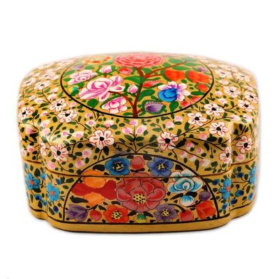 Alternate image for Velvet-Lined Floral Decorative Box Kashmir Garland