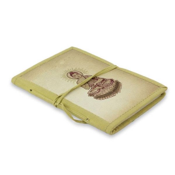 Alternate image for Artisan Crafted Buddhism Journal 48 Blank Handmade Paper  Poetic Buddha