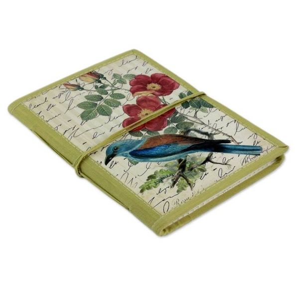 Alternate image for Handmade Paper Journal with 48 Pages Kingfisher Memoirs