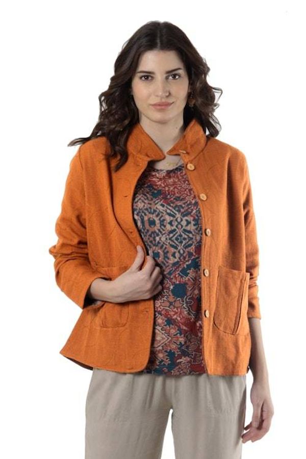 Alternate image for Embroidered Cotton Slub Jacket Pumpkin Fantasy