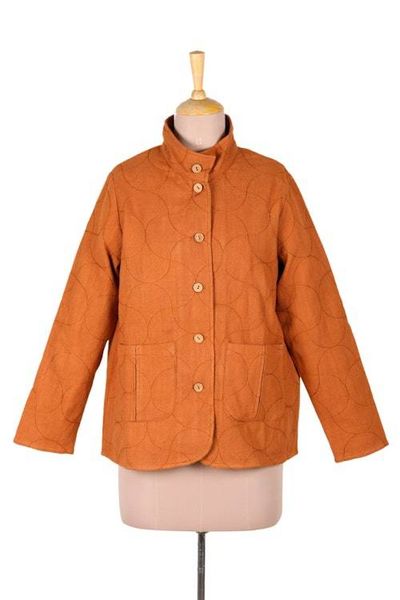 Alternate image for Embroidered Cotton Slub Jacket Pumpkin Fantasy