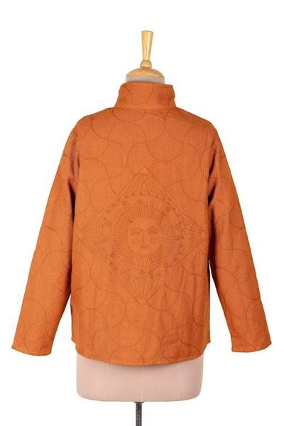 Alternate image for Embroidered Cotton Slub Jacket Pumpkin Fantasy