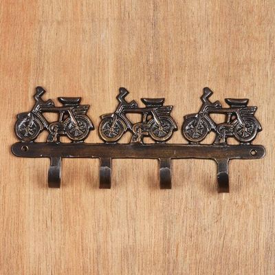 Primary image for Bicycle Race Coat or Key Hooks Brass Bicycle Race