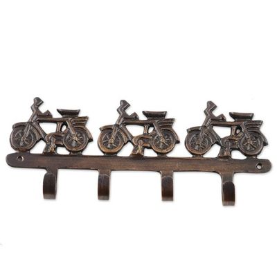 Alternate image for Bicycle Race Coat or Key Hooks Brass Bicycle Race