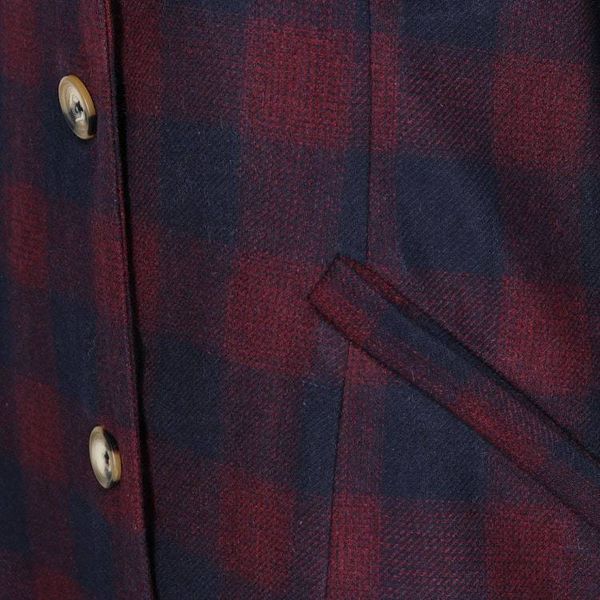 Alternate image for Wine and Navy Check Wool Blend Car Coat Jaipur Classic
