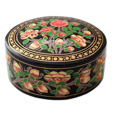 Alternate image for Flowers on Papier Mache Decorative Box from India Rose Grandeur