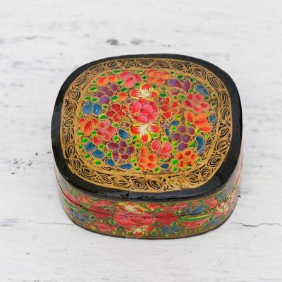 Alternate image for Hand-Painted Floral and Metallic Gold Decorative Box Cheerful Flare