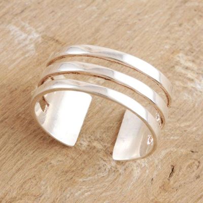 Alternate image for Hand Crafted Sterling Silver Toe Ring from India Future History