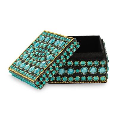 Alternate image for Bejeweled box Aqua Glitz