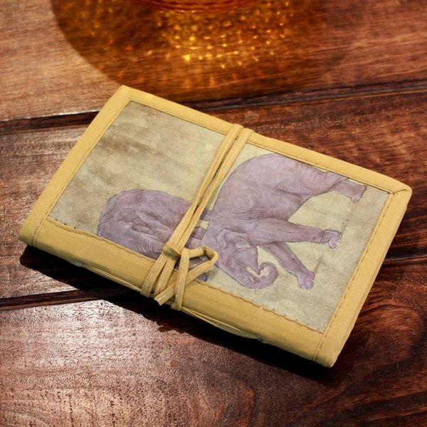 Alternate image for Handmade Paper Journal 46 Blank Pages Medium Jungle Elephants