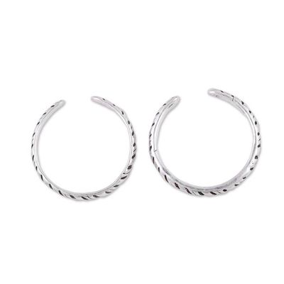 Alternate image for Sterling Silver Toe Rings with Tiger Stripe Design Pair Uncaged