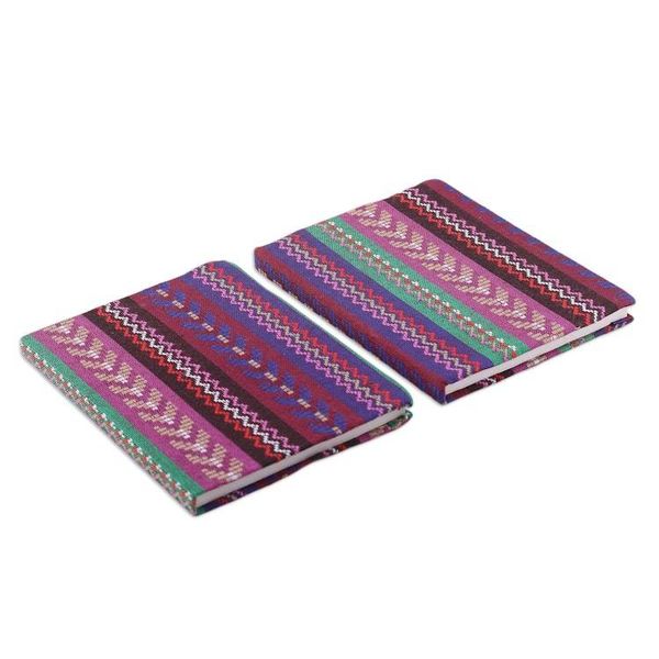 Alternate image for Pair of Cotton Jacquard Journals Made with Recycled Paper Love of Writing