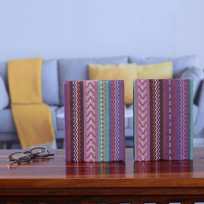 Alternate image for Pair of Cotton Jacquard Journals Made with Recycled Paper Love of Writing