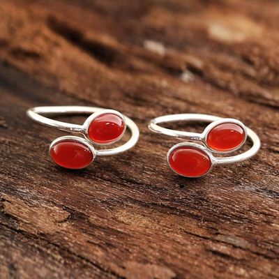 Alternate image for Oval Carnelian Toe Rings from india Dainty Ovals