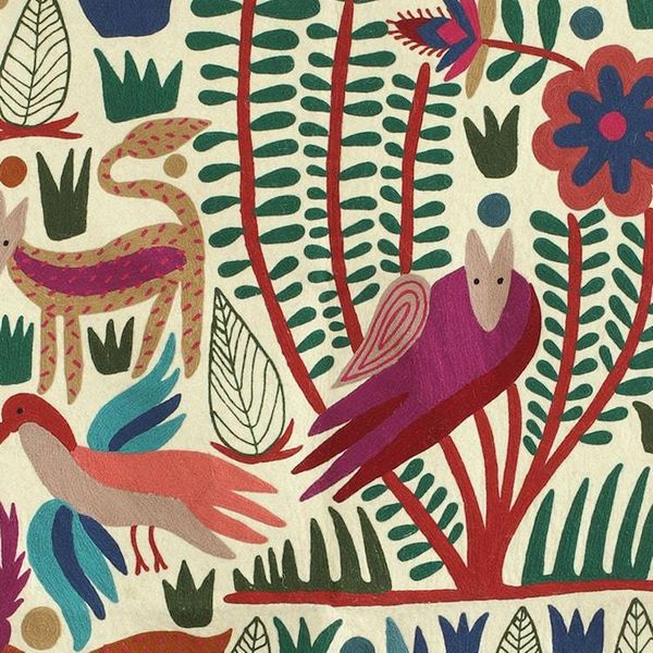Alternate image for Chain-Stitched Animal-Themed Wool Area Rug 3x5 from India The Jungle World II