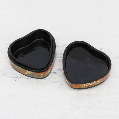 Alternate image for Hand-Painted Floral and Metallic Gold Heart Decorative Box Love of Flowers