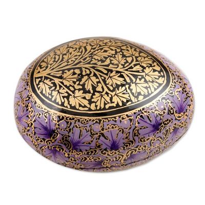 Alternate image for Purple and Gold-Tone Papier Mache Box Midnight Muse