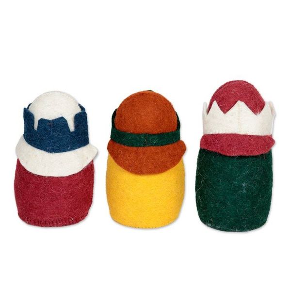 Alternate image for Artisan Crafted Wool Felt Holiday Decor Set of 3 Three Wise Men