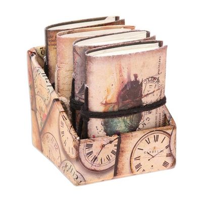 Alternate image for Bird Motif Paper Journals from India Set of 4 Birds of Time