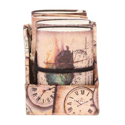 Alternate image for Bird Motif Paper Journals from India Set of 4 Birds of Time