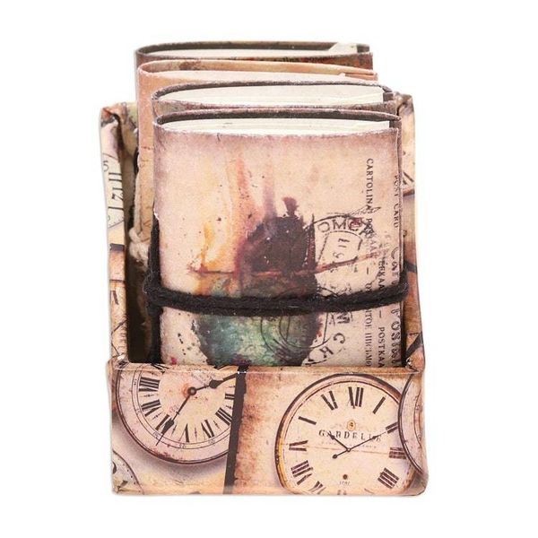 Alternate image for Bird Motif Paper Journals from India Set of 4 Birds of Time