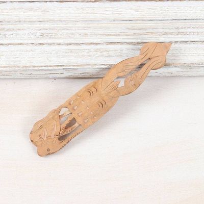 Alternate image for Handcrafted Kadam Wood Elephant Bookmark from India Royal Elephant