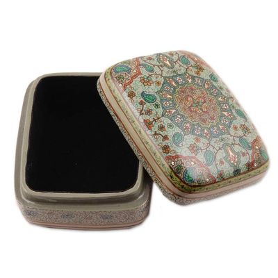 Alternate image for Hand Crafted Wood Box from Indian Artisan Persian Garland