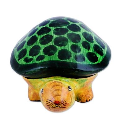 Alternate image for Papier Mache Turtle Decorative Box from India Joyful Turtle