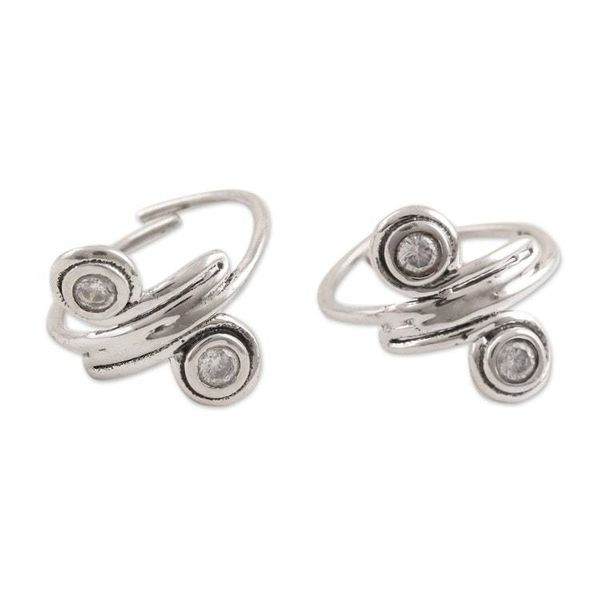 Alternate image for Swirl-Shaped Sterling Silver Toe Rings from India Swirl Quartet