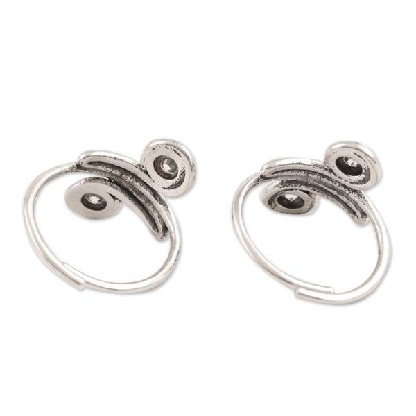 Alternate image for Swirl-Shaped Sterling Silver Toe Rings from India Swirl Quartet