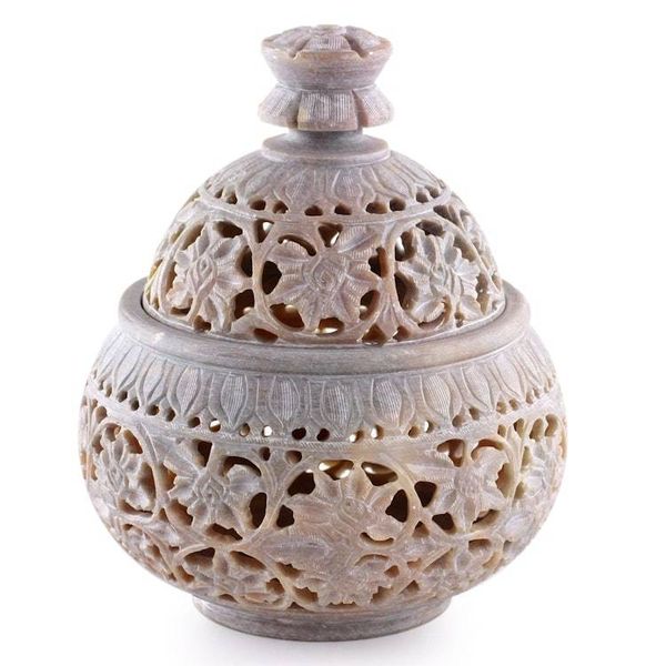 Alternate image for Hand Carved Soapstone Decorative Jar from India Ivy and Lace