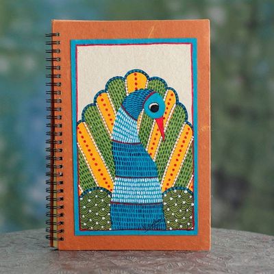 Alternate image for Gond Style Handmade Paper Journal by Indian Artisan Dance of Freedom