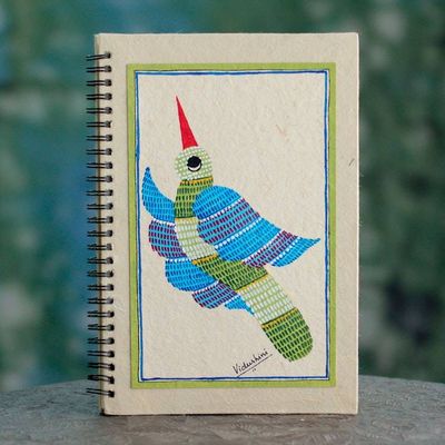 Alternate image for Bird Themed Handpainted Blank Journal from India Freedom