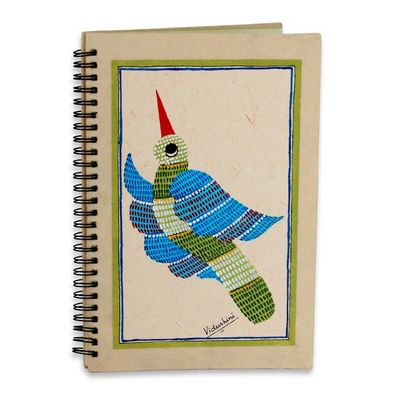 Alternate image for Bird Themed Handpainted Blank Journal from India Freedom